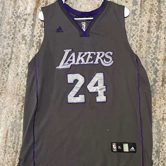 Adidas Kobe Bryant Lakers Gray Basketball Jersey sz XL - Picture 2 of 10
